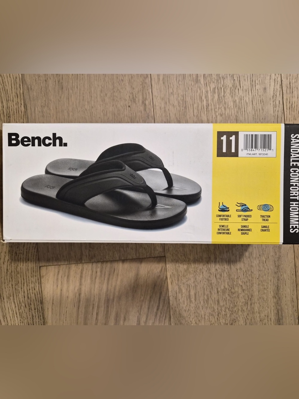 Bench Black Men's Padded Flip Flop Sandals